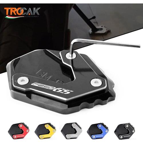 For BMW F750GS F850GS F 750 GS F 850 GS 2018-2019 CNC Kickstand Side Stand Vergroter Plaat Extension Pad LOGO F850GS F750GS