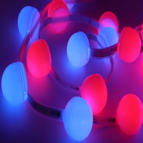 1-5m WS2811 Addressable IC RGB Smart Pixel Ball 40mm Diameter Led Strip 10Pixels/m(Each 3Leds In One Cover) IP67WaterproofDC12V