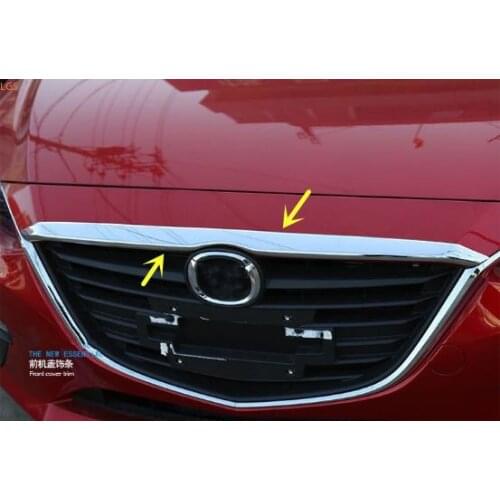 For Mazda 3 AXELA 2014-2016 High-quality ABS Chrome hood decorative strip anti-scratch protection decoration car accessories