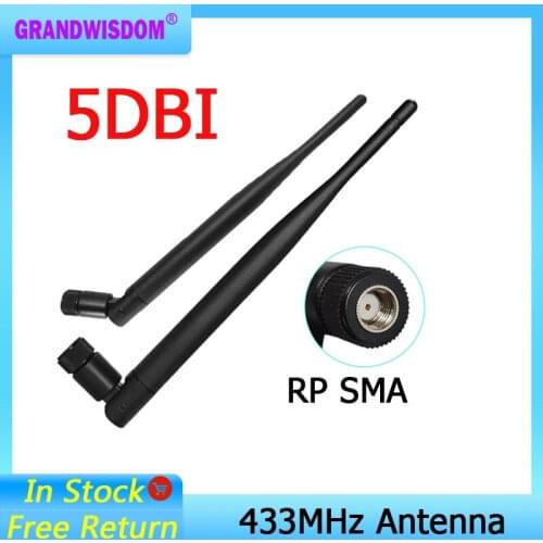 433Mhz Antenna 5dbi GSM 433 mhz RP-SMA Connector Rubber waterproof directional antenne wireless Receiver for Lorawan