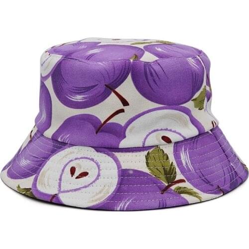 LDSLYJR Cotton Fashion Joker Fruit Apple Print Bucket Hat Fisherman Hat Outdoor Travel Hat Sun Cap Hats for Men and Women 400