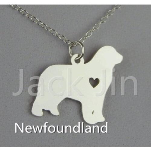 Contracted exquisite love dog heart Dog Newfoundland necklace