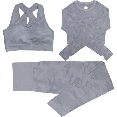 Camo Yoga Set Women Seamless Fitness Yoga Bra Sport Bra Camouflage High Waist GYM Leggings Pants Fitness Suit Workout leggins