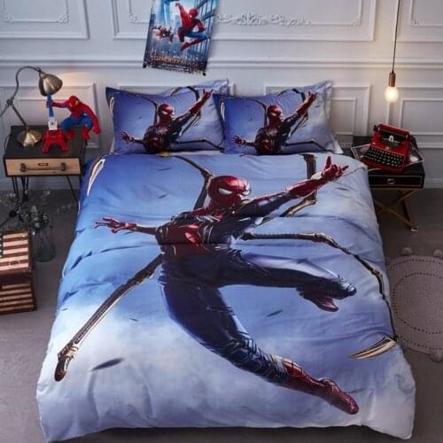 Cotton Disney Spiderman Bedding Set Cartoon Boy Bed Linens 3d Single Twin Size 3/4pcs Duvet/Comforter cover Kids Teen Bedspreads