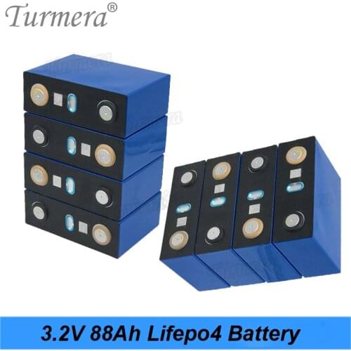 Turmera 3.2V 88Ah Lifepo4 Rechargeable Battery Lithium Iron Phosphate Cell for 12V 24V 48V Uninterrupted Power Supply 8Piece/Lot