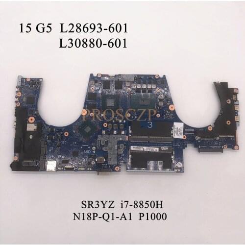 For HP ZBOOK15 G5 Laptop Motherboard I7-8850H CPU P1000 With L28693-001 L28693-601 L30880-601 DA0XW2MBAH0 100% working well