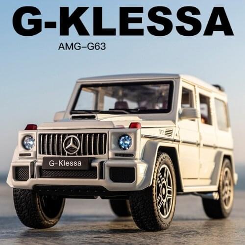 1:24 Alloy Model Benz G63 Model Car Strong Pull Back Sound Metal Die-cast Car Door Openable Children Car Toy Kids Birthday Gift