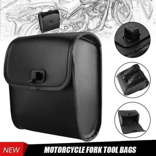 Motorcycle Mini Side Bag PU Handlebar Sissy Bar Saddlebag Black Tool bag For Honda Kawasaki Yamaha