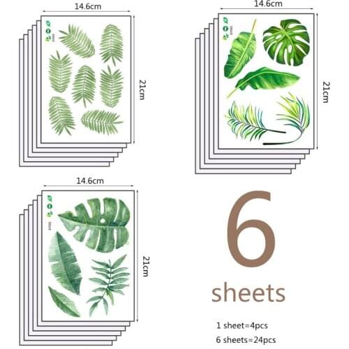 Cartoon Tropical Plant Wall Sticker for Childrens Room Bedroom Wall decal Self Adhesive DIY Stickers Waterproof home decor