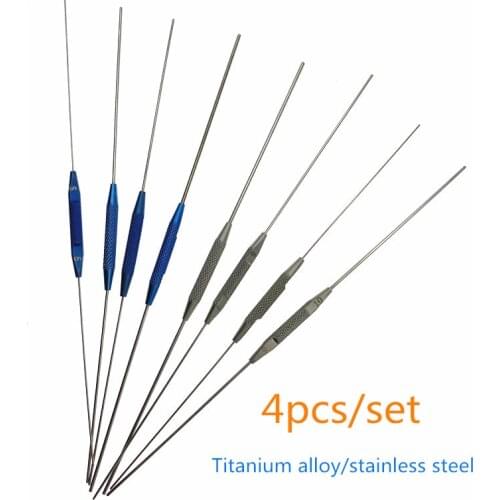 4pc/set ophthalmic instruments double ended lacrimal passage probe flushing stainless steel titanium probe plugging tool