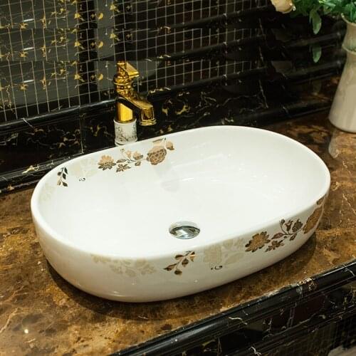 Description Golden Mulberry White European Wash Shampoo Basin For Home Decoration