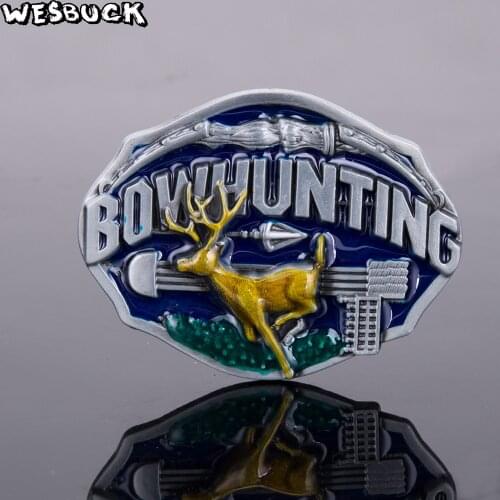 Wholesale WesBuck Brand Mens Luxury Brand Designer Metal Belt buckles DIY Fashion Animal elk Belt buckle 5 Pcs MOQ