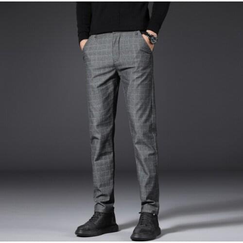 Autumn casual pants mens Cotton hemp slim fit loose legged pants students straight pants mens medium thick Korea
