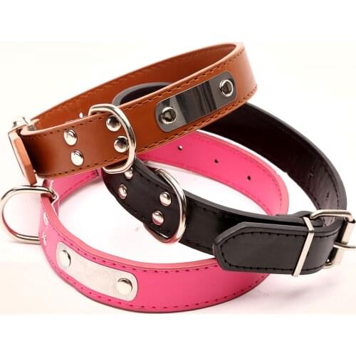 Pet dog collar leather Iron collar may lettering simple and durable affordable dog supplies Leather Small big large dog collar