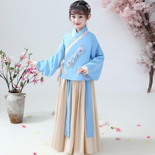 Chinese Girls Hanfu Dress Lovely Kids Photography Christmas Vintage Children Ancient Fairy Princess Photo Shoot Cosplay Gowns