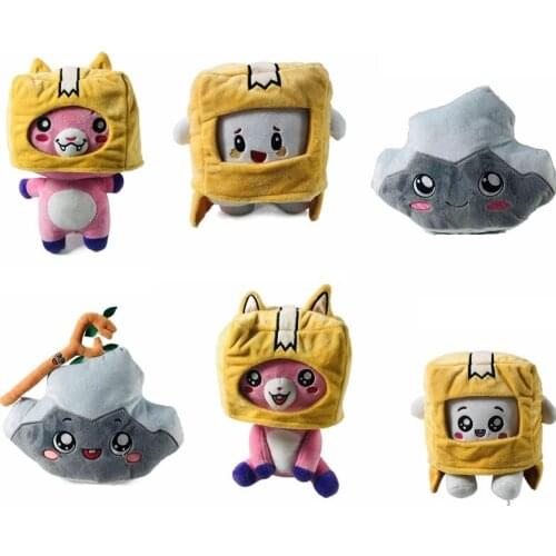 Lankybox Plush Toy Lankybox Foxy Plush Removable Cartoon Robot Soft Toy Plush Childrens Gift Turned Into A Doll Girl Bed Pillow