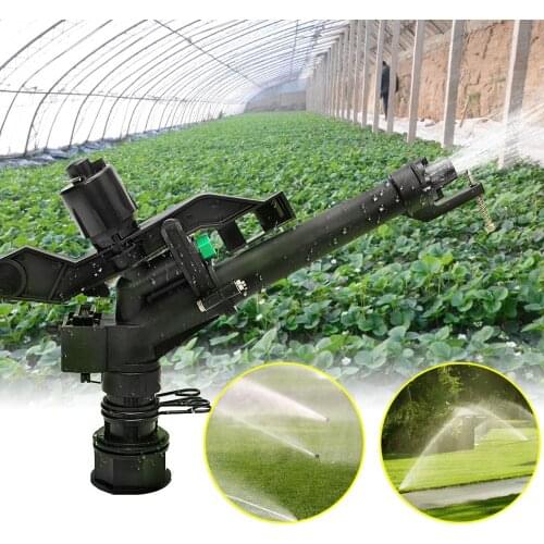 5.5" Plastic Irrigation Garden Impact Lawn Sprinkler Gun + 5 Spray Nozzles
