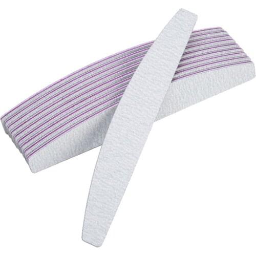 5/10Pcs Professional Nail File 100/180 Sandpaper Nails Sanding Grinding Polishing Nail Art Manicure Tools Half Moon Nail Tool