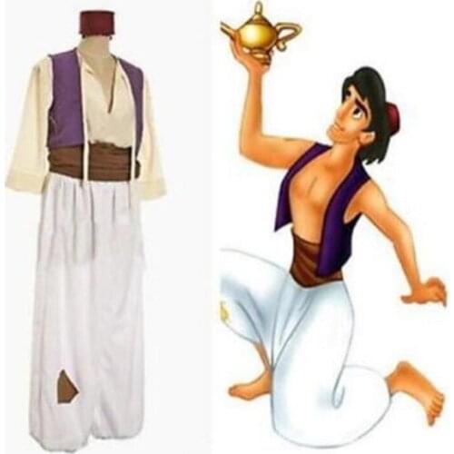 Drop Shipping Arabian Nights Aladdin Prince Cosplay Costume Animation Uniform Set Halloween Costume S-2XL