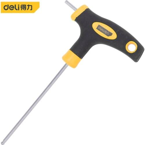 Deli2271 T-Handle Hex Key Wrench Ball End Allen Hex Key Wrench Spanner Hand Tool Set 2.5mm-10mm For Auto Bike Motorycle Reapair