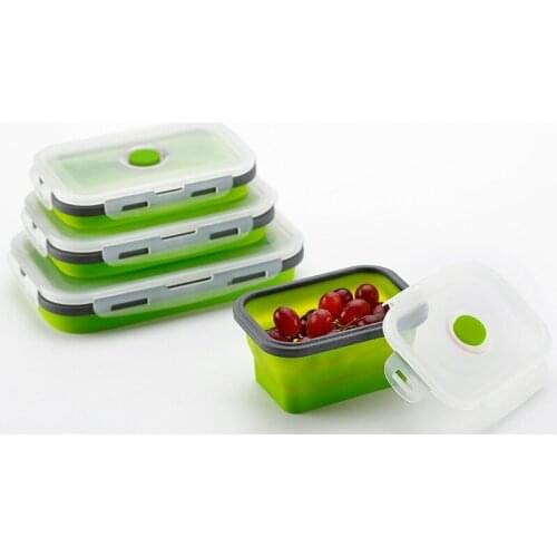 Silicone Folding Bento Box Collapsible Portable Lunch Box for Food Dinnerware Food Container Bowl For Children Adult