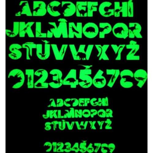 Patches Noctilucent Dinosaur Stickers for Clothes Thermal Transfer Printing Pattern Decoration Numbers Letter Luminous Patch