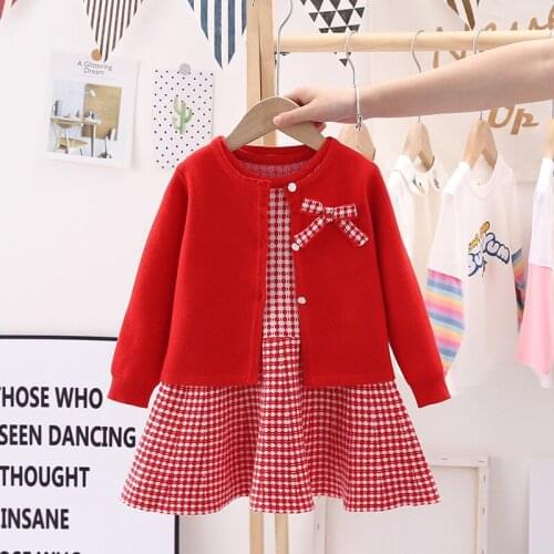 Girls Sweater Coat Vest Skirt Vest Skirt Suit Toddler Girl Fall Clothes 2021 Kids Clothes Girls Kids Boutique Clothing Wholesale