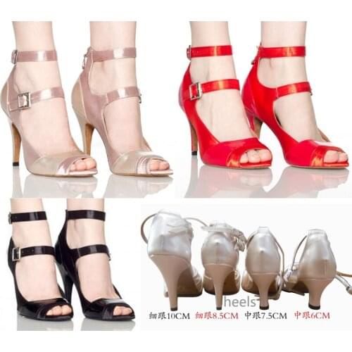 Women Party Ballroom Latin Tango Modern Dance Salsa Shoes Professional Ladies Dance Heels Sandals Soft Bottom Shoes US5-9 3Color