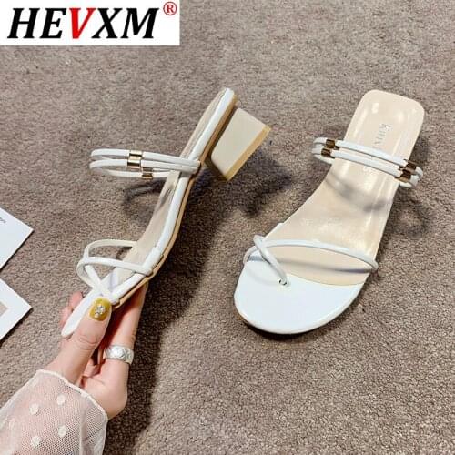 HEVXM Mid Heel Outdoor Slippers Foot Ring Straps Roman Sandals Low Slope Womens Shoes Flip Flops casual Slipper