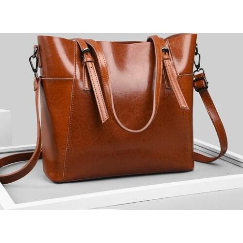 100% Pure Genuine Leather Womens Handbag Womens Bag Designer Cowhide Large Women Shoulder bag New Fashion Female Messenger Bag