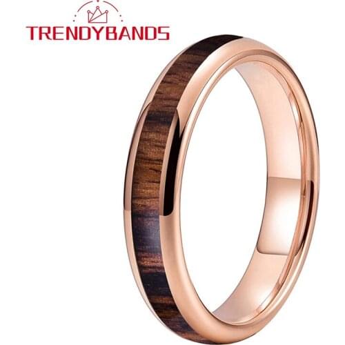4/6/8MM Rose Gold Tungsten Rings For Women Men Wedding Band Couples Anniversary Gift Comfort Fit
