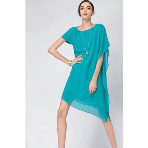 Vestidos Women Dress Elegant Bohemian Beach Summer Dress elegant irregular chiffon dress plus size clothes S - 5XL 6XL BLACK