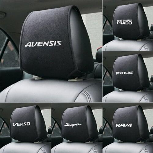 1pcs car headrest cover auto fit for Toyota avensis auris hilux Corolla Camry RAV4 verso supra prado prius c-hr yaris fortuner