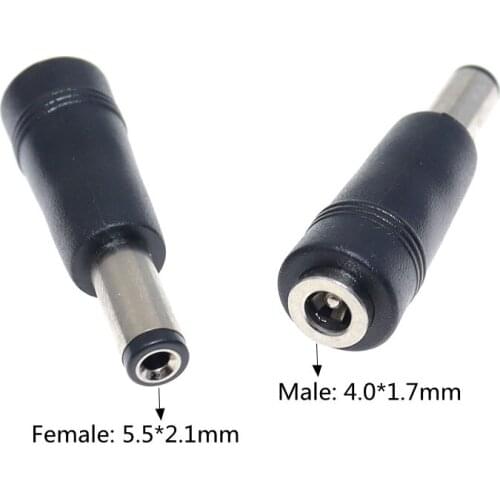10Pcs DC 5.5mm x 2.1mm 5.5/2.1mm Male to 4.0mm x 1.7mm 4.0/1.7mm Female Converter Adapter Connector Jack for CCTV Camera LED
