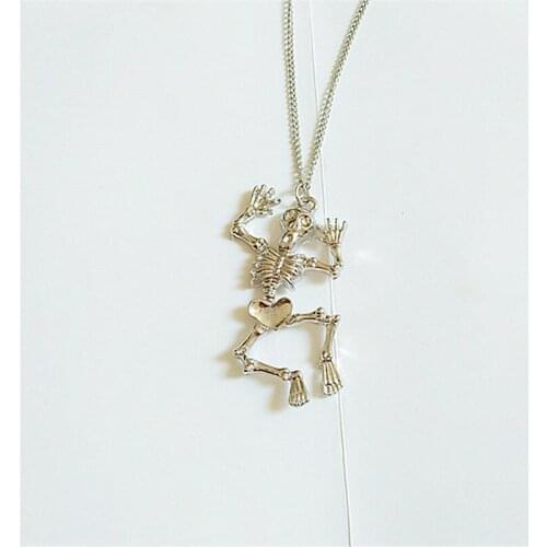 10 pcs / lot fashion jewelry accessories metal skull skeleton pendant necklace