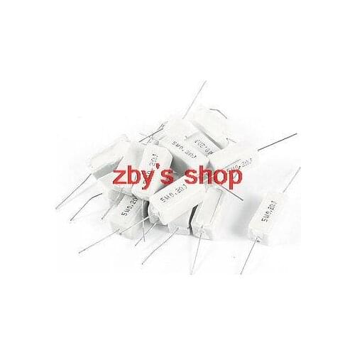 15pcs Axial Ceramic Cement Power Resistor 0.2 Ohm 5W 5% Tolerance