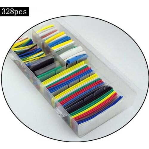 Total 155Pcs 328pcs 1MM 2MM 3MM 4MM 6MM 8MM 10MM12MM Heat Shrink Tube TubingSleeving Wrap Wire Cable HeatShrinkable