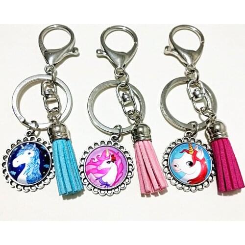 24pcs (6 designs) Dolphins, sea lions, starfish, sharks Key chains Glass Key buckle Ancient silver Key Ring