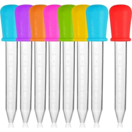 5ML Plastic Eye Dropper Transfer Graduated Pipettes Office Lab Experiment Supplies