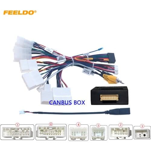 FEELDO Car 16pin Android Wire Harness Power Cable With Canbus For Toyota RAV4(13~15)/C-HR/Highlander/Levin/Corolla/Camry/Reiz