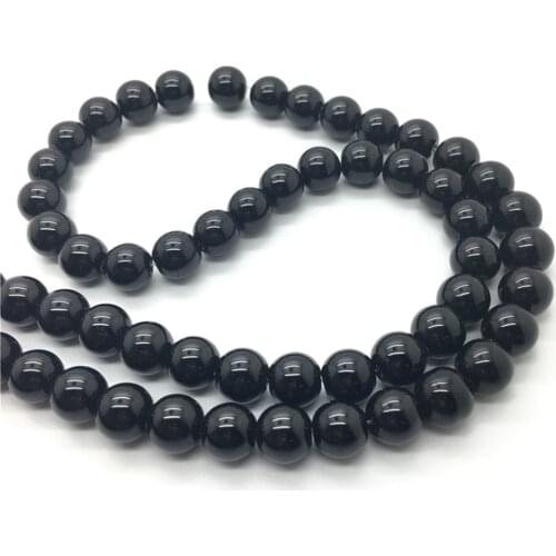 4 6 8 10mm Black Glass Round Loose Beads DIY Bracelet Earrings Charms Necklace Beads For Jewelry Making #YL009