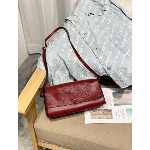 Color Fashion Women Shoulder Bags Simple Genuine Leather Bags Solid 2021 Versatile Ladies Small Messenger Bag Handbag Female