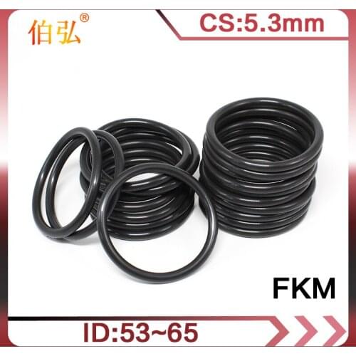 Fluororubber O-Ring 1PC/lot Black FKM Sealing CS 5.3mm ID53/54.5/56/58/60/61.5/63/65mm O Ring Gasket Ring seal Washer