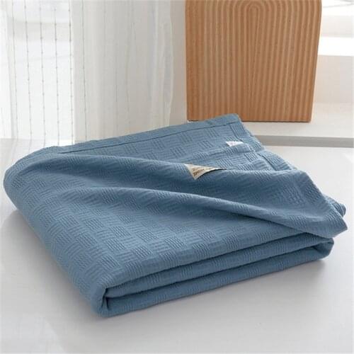 Cotton Knitted Sofa Bed Blanket For Travel Office Sleeping Quilt Blanket Air Conditioner Bedding Coverlet Soft Blankets