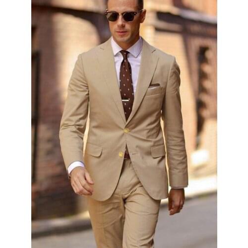 Custom Made Men Suit Wedding Tailor Made Suits Tuxedo Tan Brown Wedding Suits For Men Costume Homme Mariage Costumes Sur-Mesure