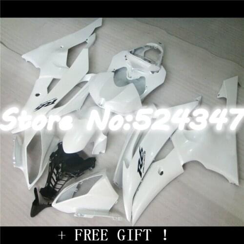 Injection YZFR6 08-12 White Black YZF R6 08 09 10 11 12 YZF600 YZF-R6 B97406 2008 2009 2010 2011 2012 Glossy Fairing