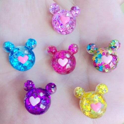 HOT Shiny Cute DIY Flat Back Resin Buttons Scrapbooking crafts for Hair bow center 18mm 10pcs -HE20