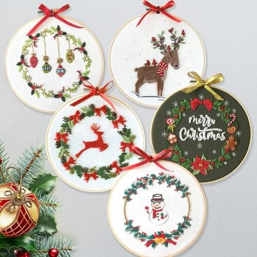 Christmas Embroidery Snow Man Bells Beginners With Embroidery Shed Sewing Kit Cross-stitch Hand Crafts Xmas Decor Xmas Gifts