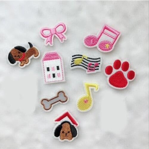 Fine Dog Bone House Bears paw Embroidery Badges Heat Transfers Iron On Patches for DIY T-shirt Clothes Stickers Decor Appliques