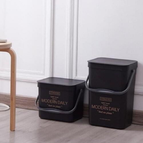 Wall Mounted Trash Can Kitchen Waste Bin Plastic Bathroom Garbage Bin Dustbin Cabinet Door Hanging Trash Bin Compost Caddy Box